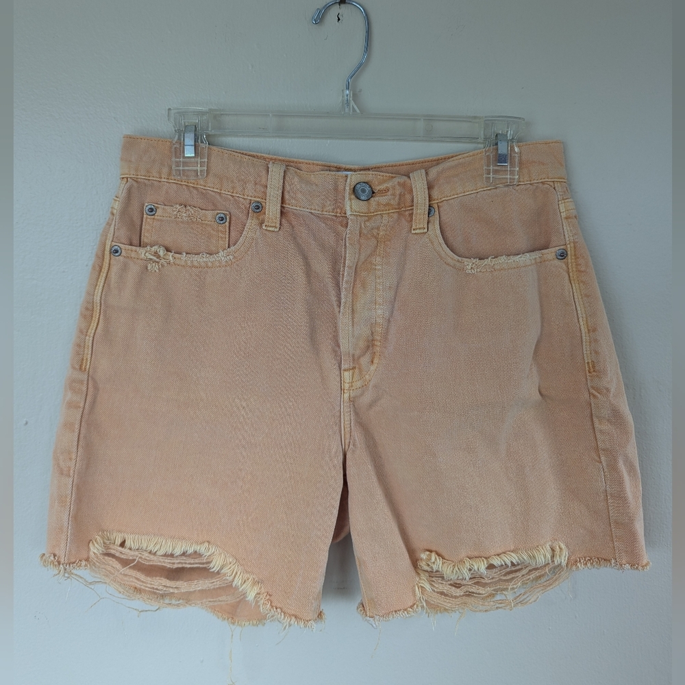 Pistola Devin High Rise Mom Cut Off Shorts, Nectar/Orange (SIZE 27)